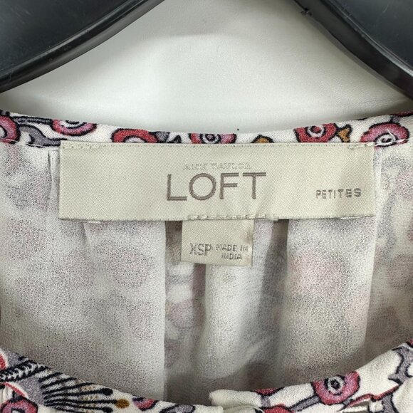 3/$25 LOFT Floral Blouse Top XSP - Picture 3 of 7